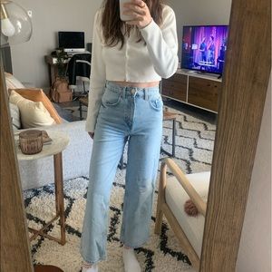 Zara Wide Leg Ankle Jeans